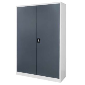 Zdjęcie produktu: Szafa biurowa metalowa na dokumenty Mega-M pełne drzwi S-120 cm G-40 cm H-185 cm szara grafitowy front