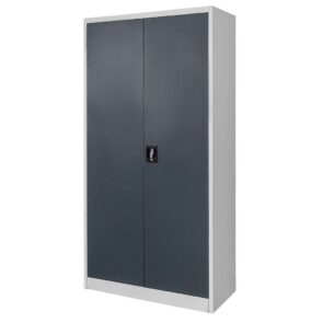 Zdjęcie produktu: Szafa biurowa metalowa na dokumenty Mega-M pełne drzwi S-90 cm G-40 cm H-185 cm szara grafitowy front