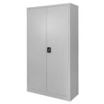 Zdjęcie produktu: Szafa biurowa metalowa na dokumenty Mega-M pełne drzwi S-100 cm G-40 cm H-185 cm szara