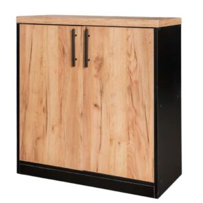 Zdjęcie produktu: Szafka biurowa na segregatory Mega-M H- 85 cm L- 80 cm G- 35 cm dąb kraft/czarny