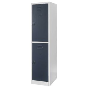 Zdjęcie produktu: Szafka skrytkowa BHP Mega-M 2 skrytki  40x50x180 cm szara grafitowy front