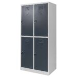Zdjęcie produktu: Szafka skrytkowa BHP Mega-M 4 skrytki 80x50x180 cm szara grafitowy front