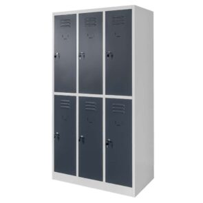 Zdjęcie produktu: Szafka skrytkowa BHP Mega-M 6 skrytek 90x50x180 cm szara grafitowy front
