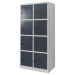 Zdjęcie produktu: Szafka skrytkowa BHP Mega-M 8 skrytek 80x50x180 cm szara grafitowy front