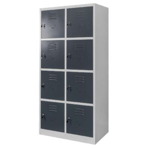 Zdjęcie produktu: Szafka skrytkowa BHP Mega-M 8 skrytek 80x50x180 cm szara grafitowy front
