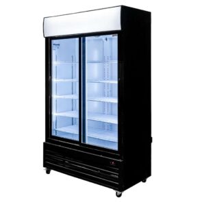 Zdjęcie produktu: Witryna chłodnicza 2-drzwiowa 706L Mega-M RICO i112 oświetlenie LED podświetlany górny plafon reklamowy drzwi przesuwne