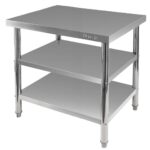 Zdjęcie produktu: Stół gastronomiczny ze stali nierdzewnej centralny z 2 półkami Mega-M X STANDARD 100x70x85 cm