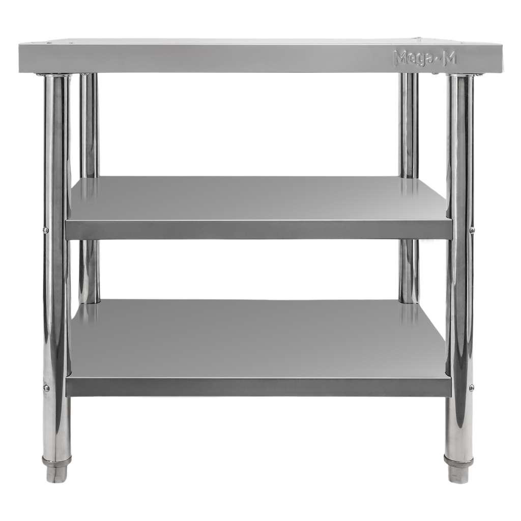 Stół gastronomiczny ze stali nierdzewnej centralny z 2 półkami S-100 cm