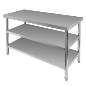 Zdjęcie produktu: Stół gastronomiczny ze stali nierdzewnej centralny z 2 półkami Mega-M X STANDARD 120x60x85 cm
