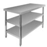 Stół gastronomiczny ze stali nierdzewnej centralny z 2 półkami Mega-M X STANDARD 120x60x85 cm