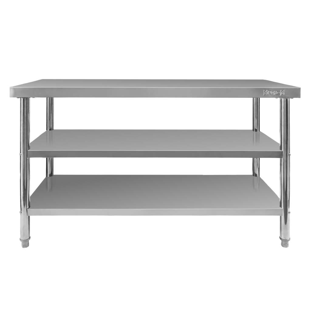 Stół gastronomiczny ze stali nierdzewnej centralny z 2-półkami S-140 cm