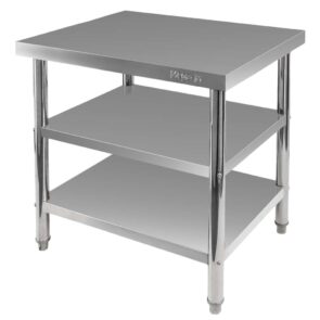 Zdjęcie produktu: Stół gastronomiczny ze stali nierdzewnej centralny z 2 półkami Mega-M X STANDARD 80x60x85 cm