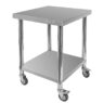 Stół gastronomiczny ze stali nierdzewnej centralny z półką na kółkach Mega-M X STANDARD 60x60x85 cm