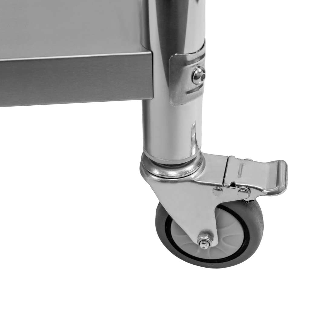 Stół gastronomiczny ze stali nierdzewnej centralny z półką na kółkach Mega-M X STANDARD 60x60x85 cm