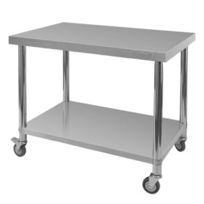 Zdjęcie produktu: Stół gastronomiczny ze stali nierdzewnej mobilny z półką Mega-M X STANDARD 100x60x85 cm