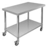 Stół gastronomiczny ze stali nierdzewnej mobilny z półką Mega-M X STANDARD 100x60x85 cm