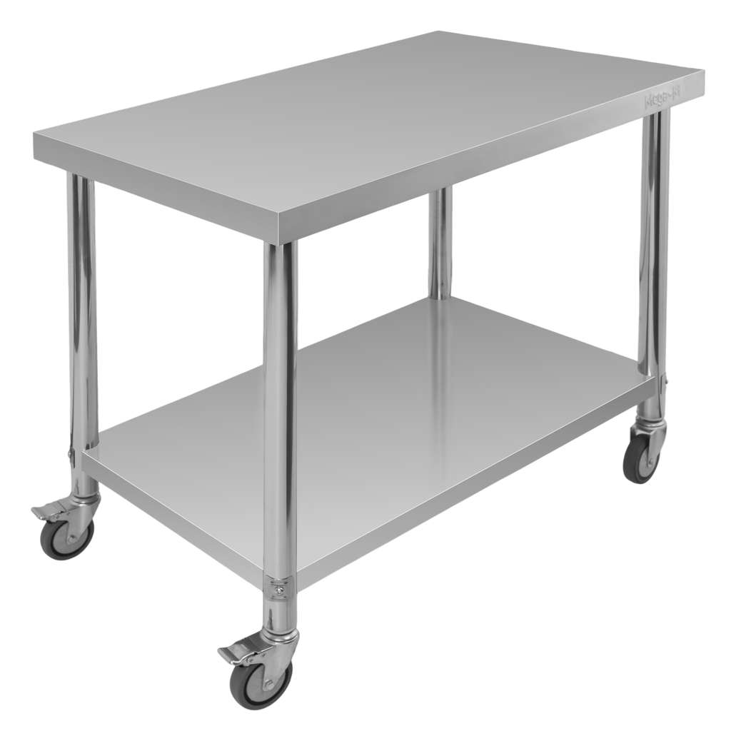 Stół gastronomiczny ze stali nierdzewnej mobilny z półką Mega-M X STANDARD 100x60x85 cm