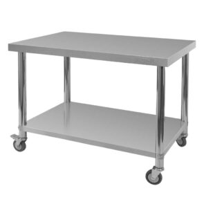 Zdjęcie produktu: Stół gastronomiczny ze stali nierdzewnej mobilny z półką Mega-M X STANDARD 120x60x85 cm