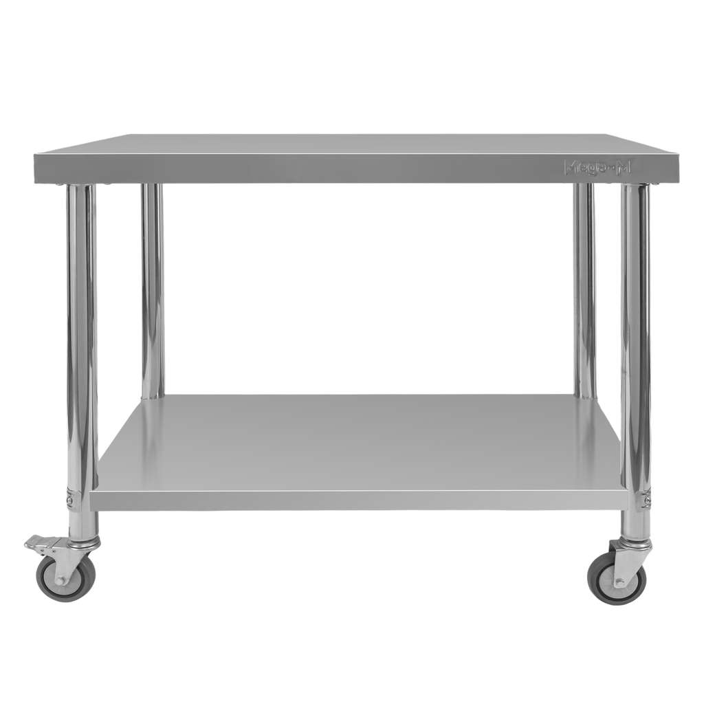 Stół gastronomiczny ze stali nierdzewnej mobilny z półką Mega-M X STANDARD 120x60x85 cm
