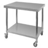 Stół gastronomiczny ze stali nierdzewnej mobilny z półką Mega-M X STANDARD 80x60x85 cm