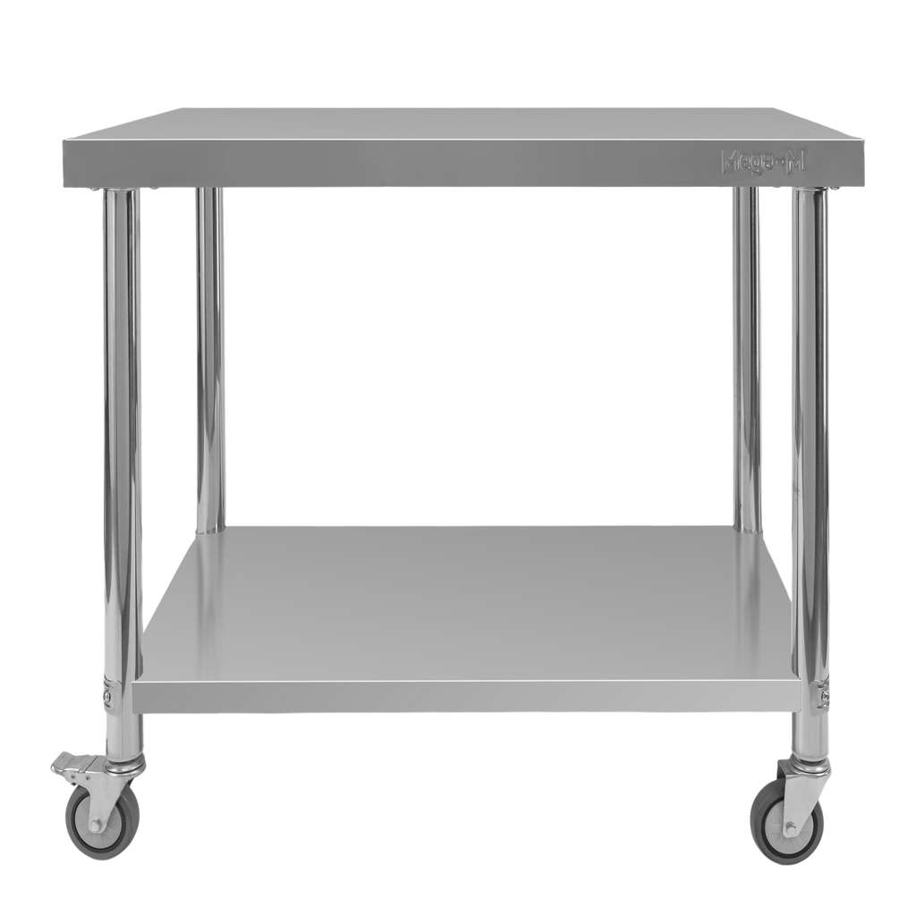 Stół gastronomiczny ze stali nierdzewnej mobilny z półką Mega-M X STANDARD 80x60x85 cm