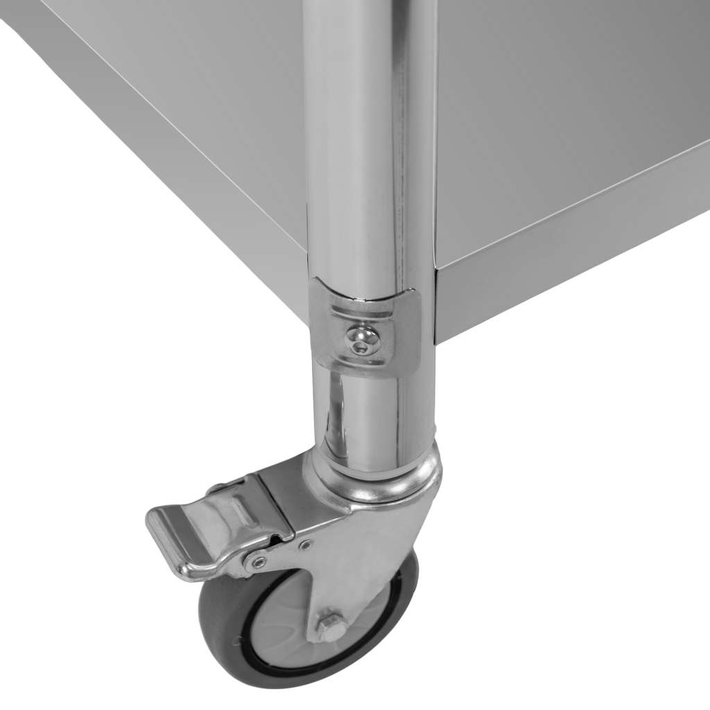 Stół gastronomiczny ze stali nierdzewnej mobilny z półką Mega-M X STANDARD 80x60x85 cm kółko