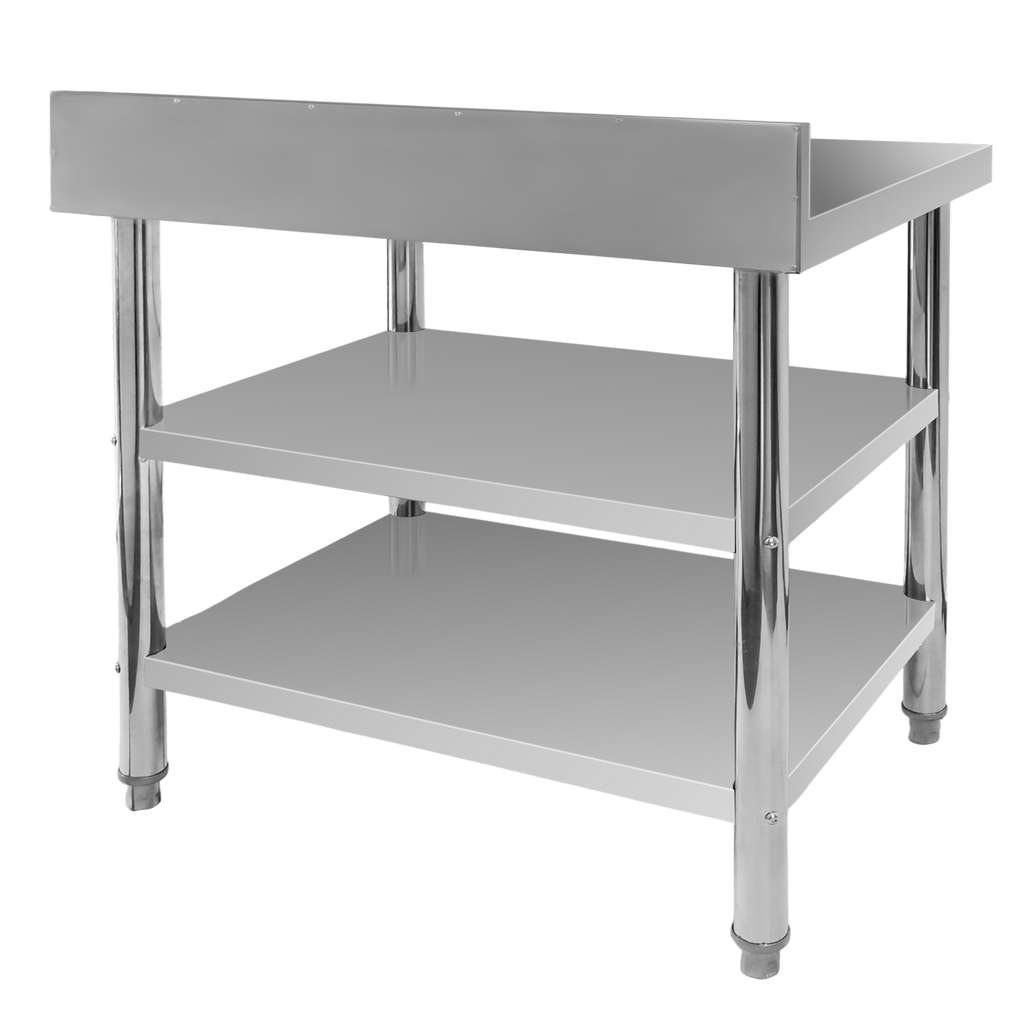 Stół gastronomiczny ze stali nierdzewnej przyścienny z 2 półkami S-100 cm