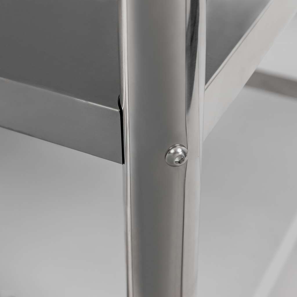 Stół gastronomiczny ze stali nierdzewnej przyścienny z 2 półkami S-100 cm