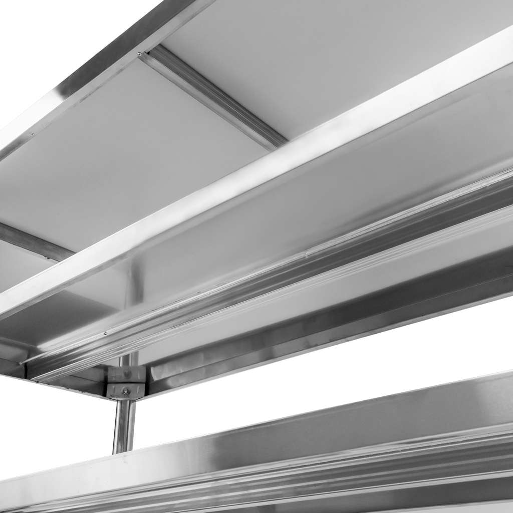 Stół gastronomiczny ze stali nierdzewnej przyścienny z 2 półkami S-120 cm