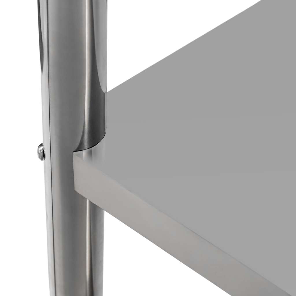 Stół gastronomiczny ze stali nierdzewnej przyścienny z 2 półkami S-140 cm