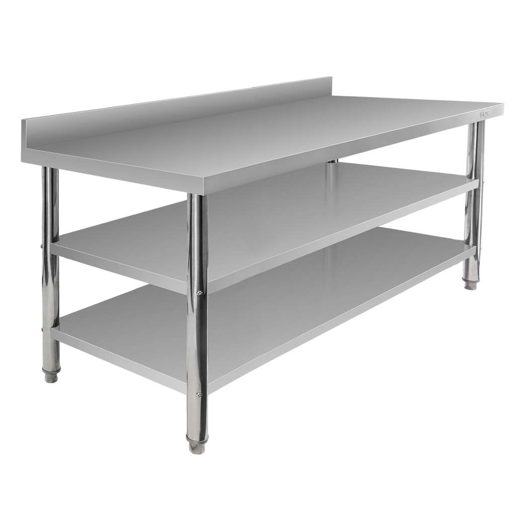 Stół gastronomiczny ze stali nierdzewnej przyścienny z 2 półkami S-160 cm