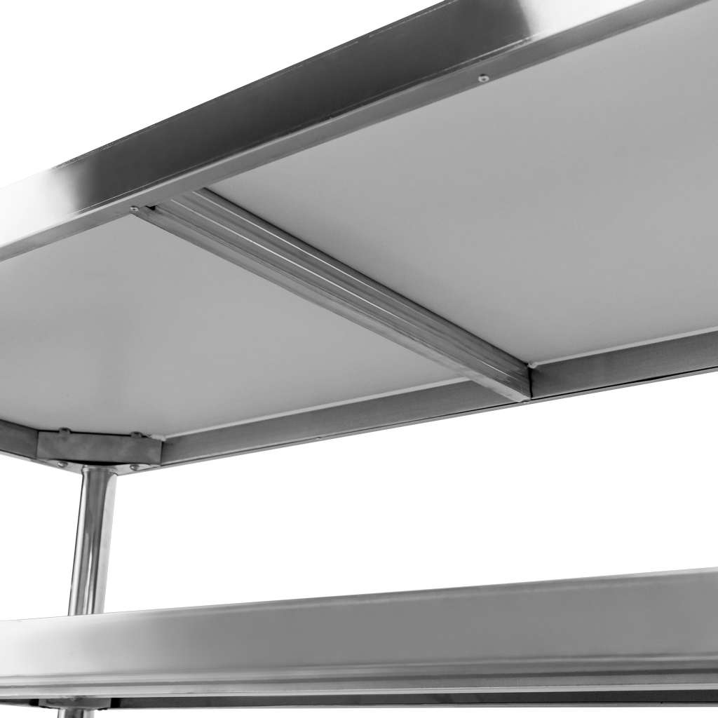 Stół gastronomiczny ze stali nierdzewnej przyścienny z 2 półkami S-160 cm