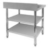 Stół gastronomiczny ze stali nierdzewnej przyścienny z 2 półkami S-80 cm