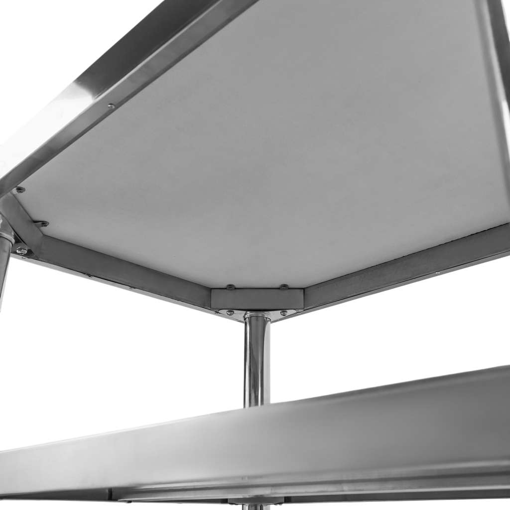 Stół gastronomiczny ze stali nierdzewnej przyścienny z 2 półkami S-80 cm