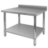 Stół gastronomiczny ze stali nierdzewnej przyścienny z półką Mega-M X STANDARD 100x60 i 100x70