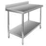 Stół gastronomiczny ze stali nierdzewnej przyścienny z półką Mega-M X STANDARD 120x60x85 cm