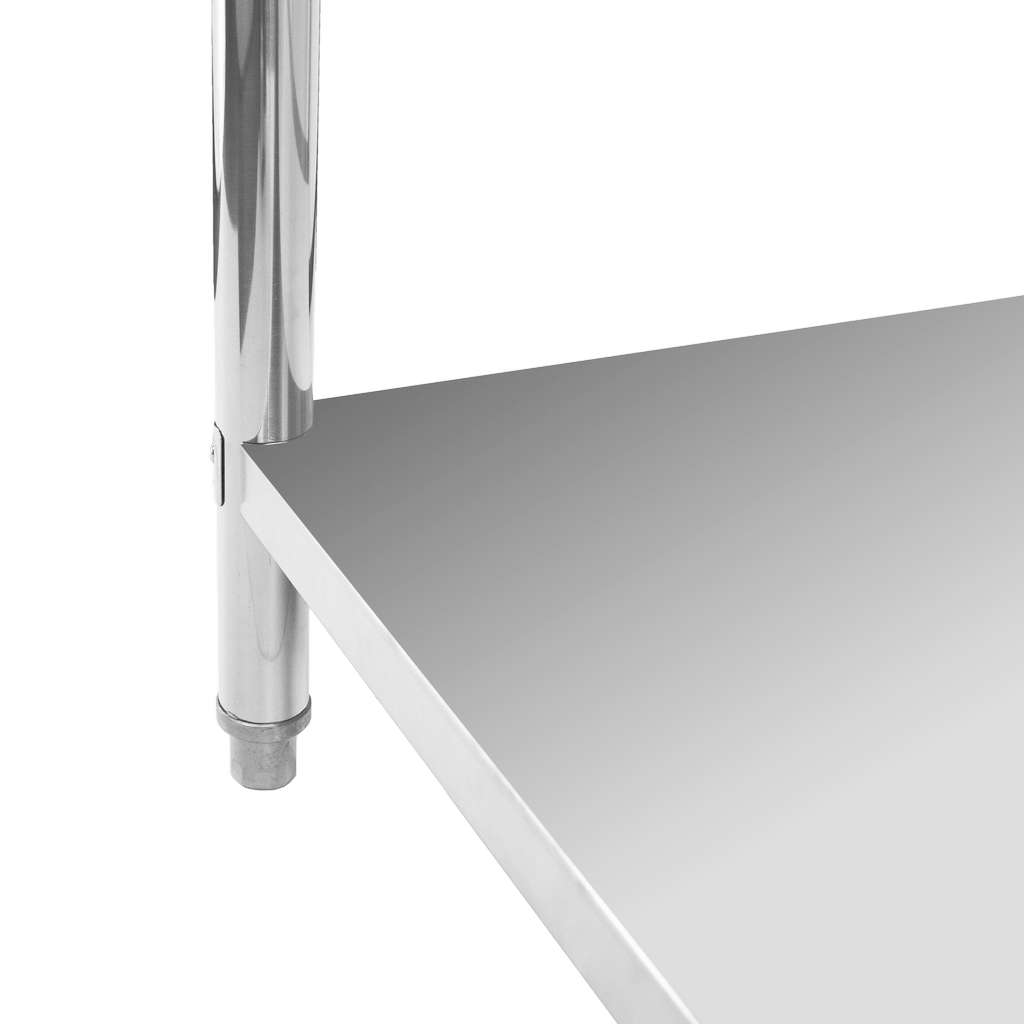 Stół gastronomiczny ze stali nierdzewnej przyścienny z półką Mega-M X STANDARD 140x60x85 cm detal