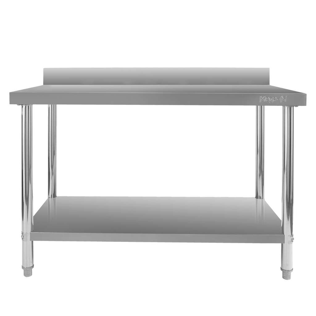 Stół gastronomiczny ze stali nierdzewnej przyścienny z półką Mega-M X STANDARD 140x60x85 cm