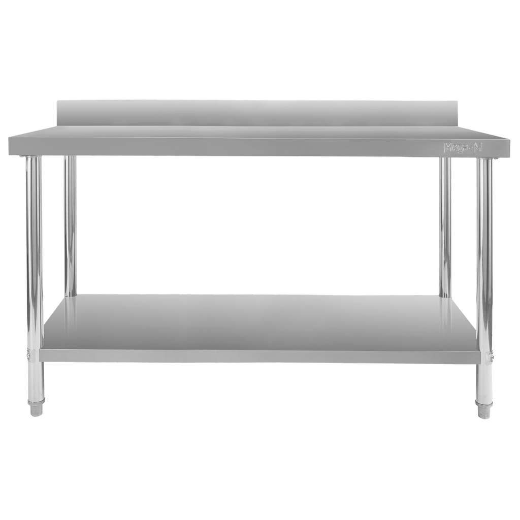 Stół gastronomiczny ze stali nierdzewnej przyścienny z półką Mega-M X STANDARD 150x60x85 cm