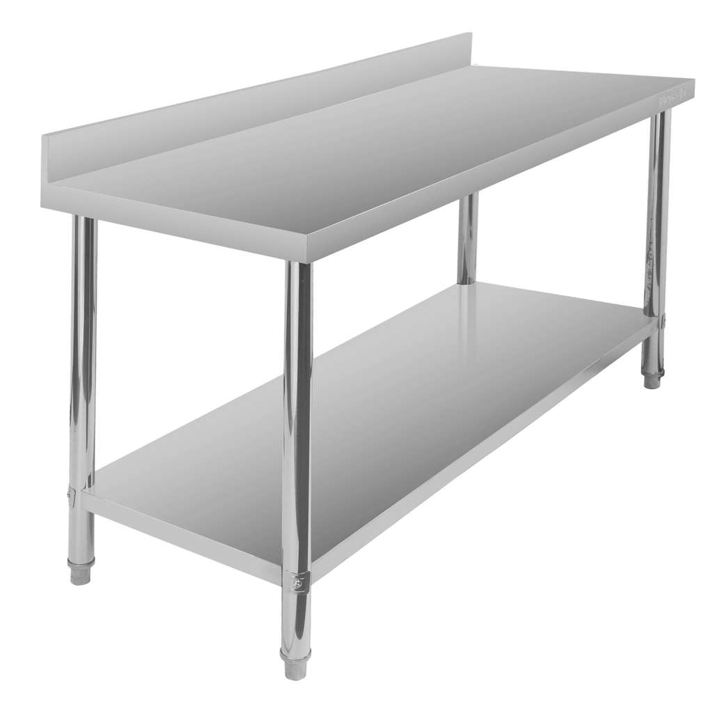 Stół gastronomiczny ze stali nierdzewnej przyścienny z półką Mega-M X STANDARD 160x60x85 cm