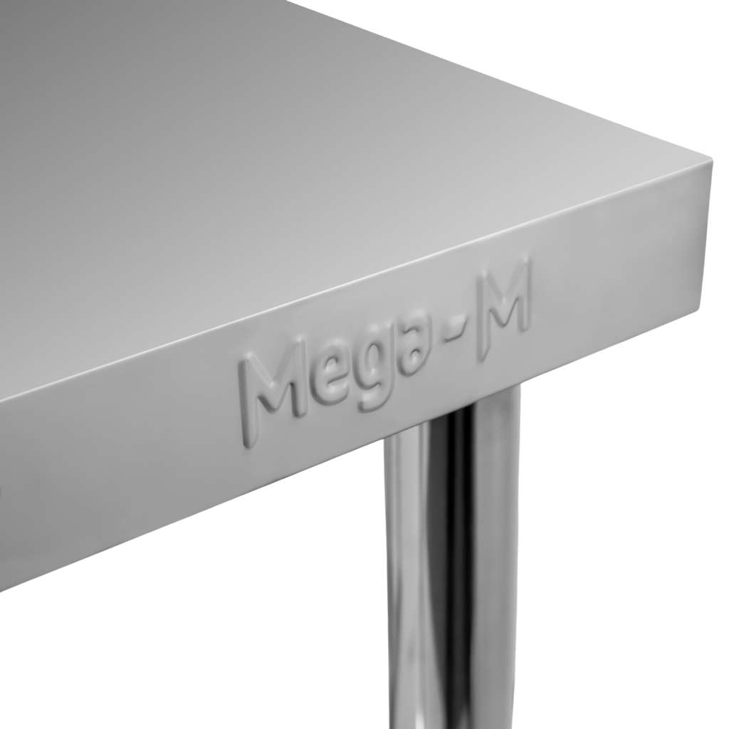 Stół gastronomiczny ze stali nierdzewnej przyścienny z półką Mega-M X STANDARD 60x60x85 cM
