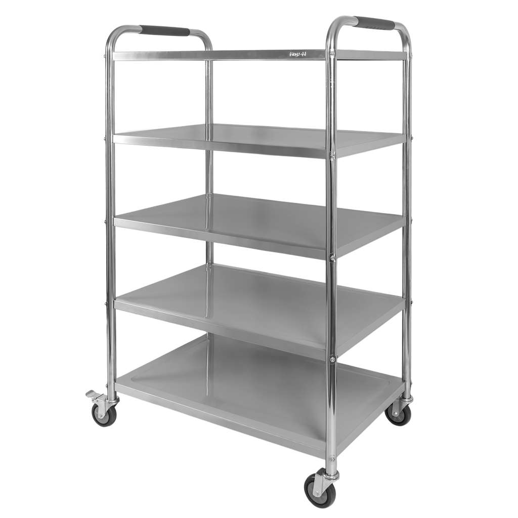 nierdzewny wózek kelnerski z 5 półkami