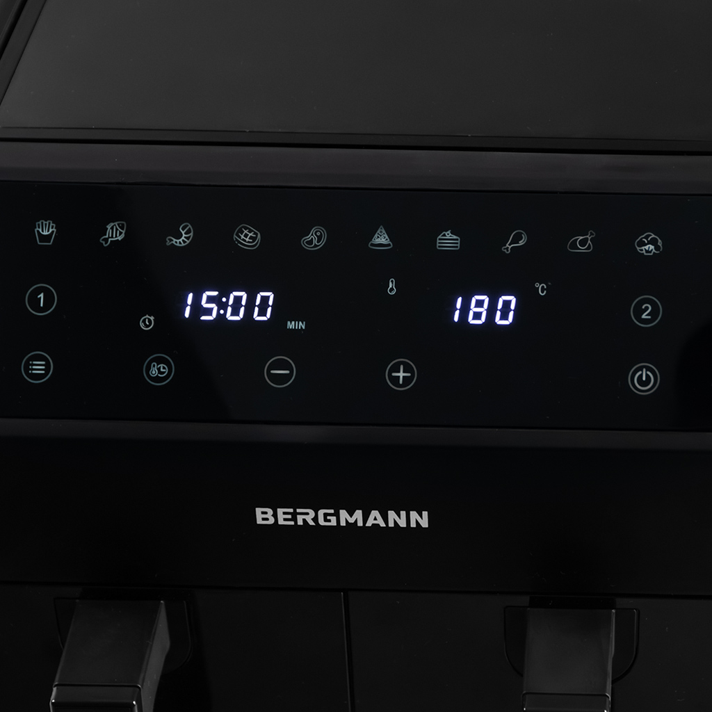 Frytkownica beztłuszczowa Air Fryer BERGMANN YA dwa kosze 2x4L 2000W