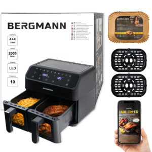 Frytkownica beztłuszczowa Air Fryer BERGMANN YA dwa kosze 2x4L 2000W