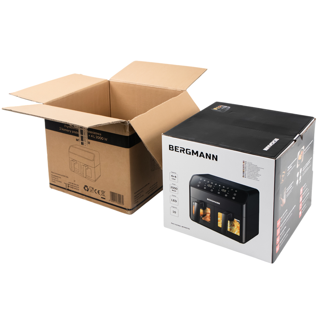 Frytkownica beztłuszczowa Air Fryer BERGMANN YA kosz 2x 1800W