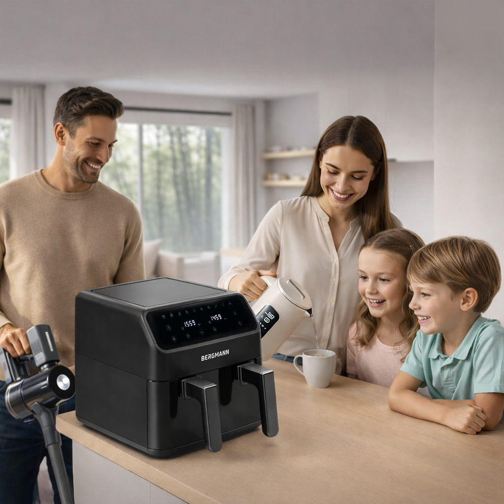 Frytkownica beztłuszczowa Air Fryer BERGMANN YA kosz 2x 1800W