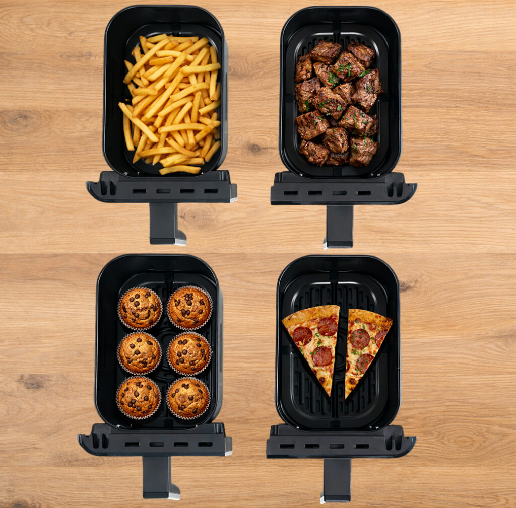 Frytkownica beztłuszczowa Air Fryer BERGMANN YA dwa kosze 2x4L 2000W