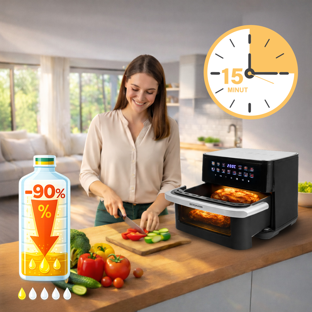 Frytkownica beztłuszczowa Air Fryer BERGMANN YA kosz 10L 2000W