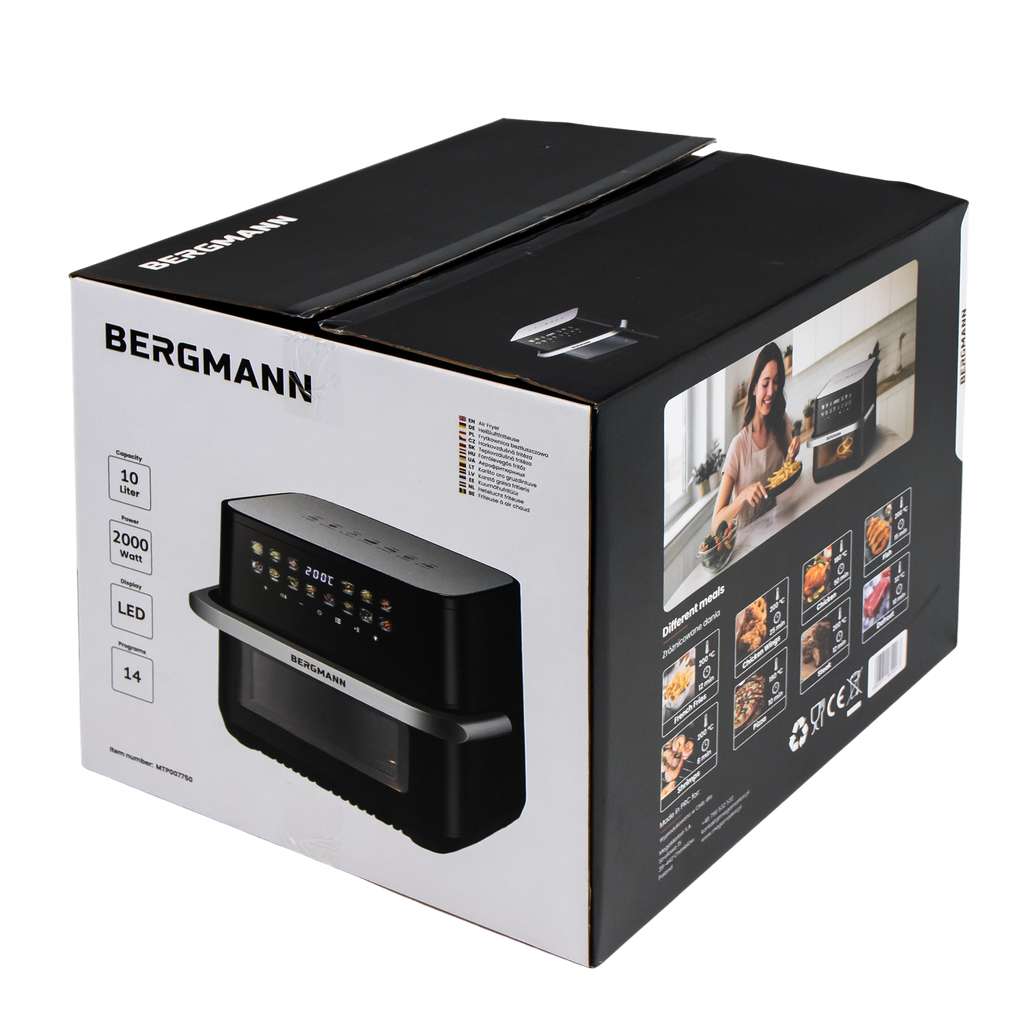 Frytkownica beztłuszczowa Air Fryer BERGMANN YA 10 L kosz 2000W