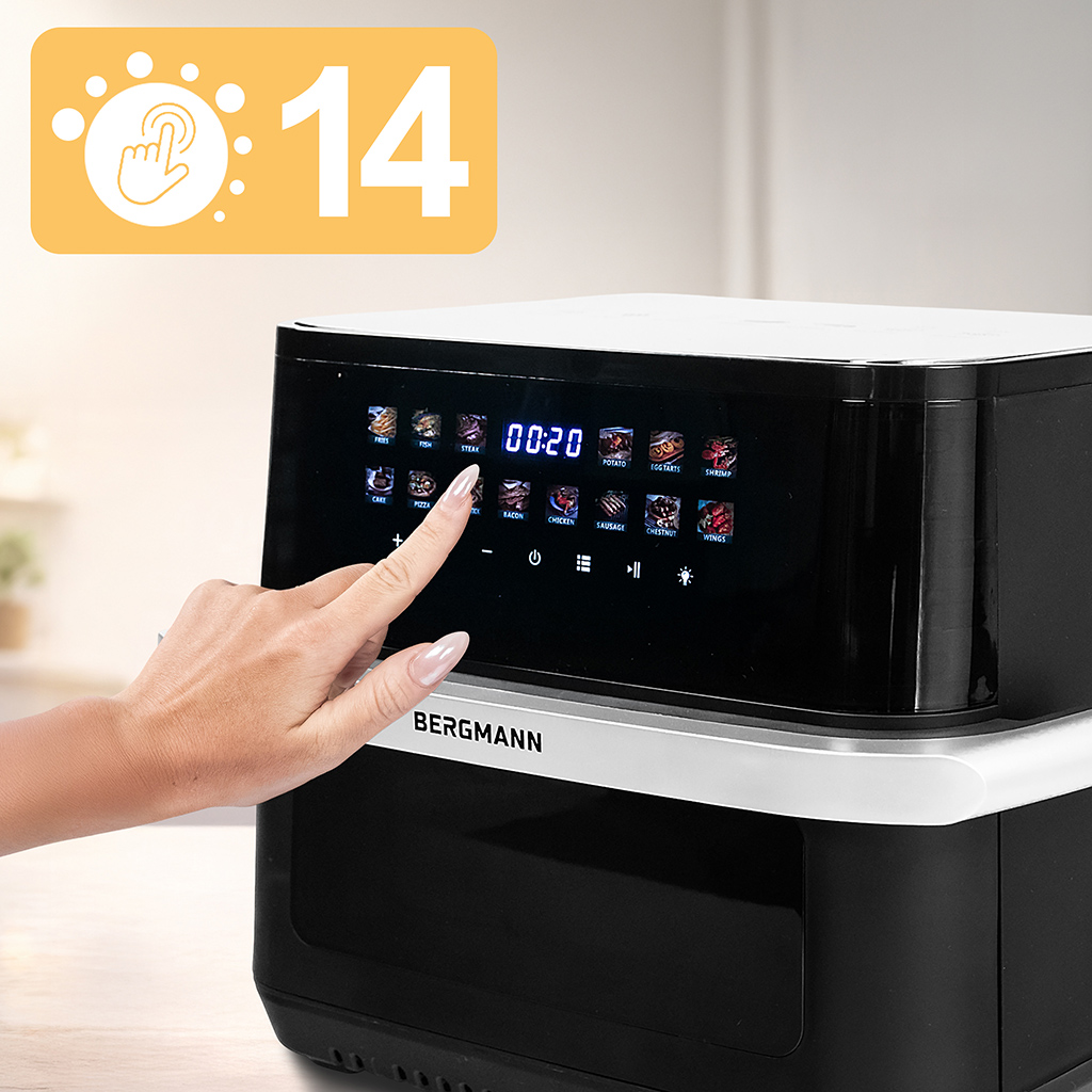 Frytkownica beztłuszczowa Air Fryer BERGMANN YA 10 L kosz 2000W